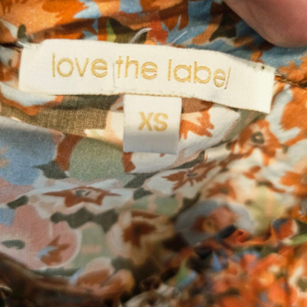 Love The Label Charisma Floral Ruffle Cotton Top Blouse Western Boho XS 4190 - Picture 5 of 9